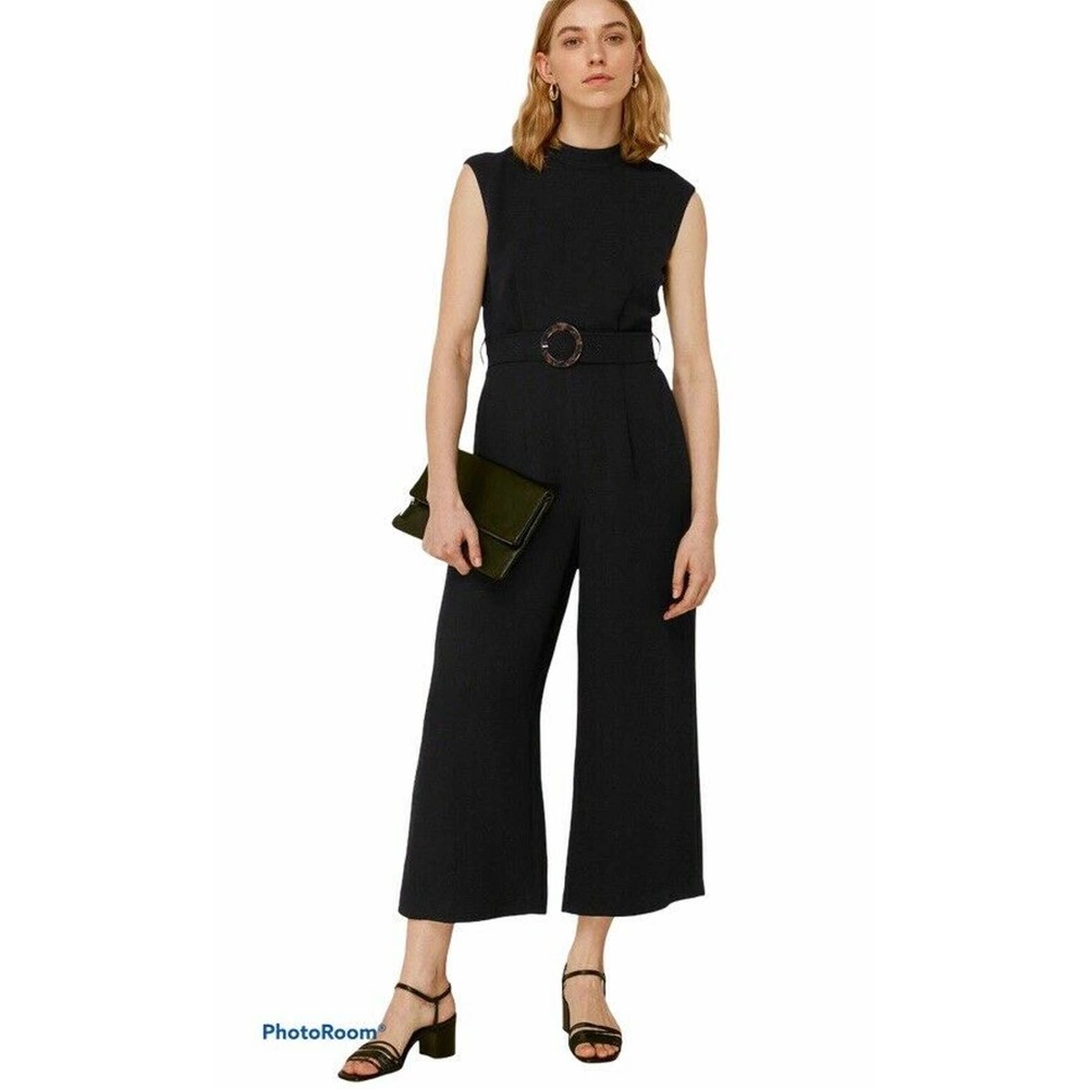 Whistles Penny Wide‎ Leg Jumpsuit Belted Cropped Size 2